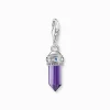 Store Charm-Anhänger Hexagon mit imitiertem Amethyst Silber geschwärzt Damen Charms|Charms
