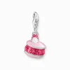 Discount Charm-Anhänger Himbeer-Macaron pink Silber Damen Charms|Charms
