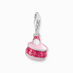 Discount Charm-Anhänger Himbeer-Macaron pink Silber Damen Charms|Charms