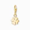 New Charm-Anhänger Kleeblatt vergoldet Damen Charms|Charms