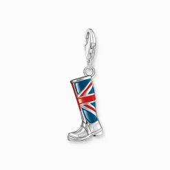 New Charm-Anhänger LONDON Stiefel mit Union Jack Silber Damen Charms|Charms