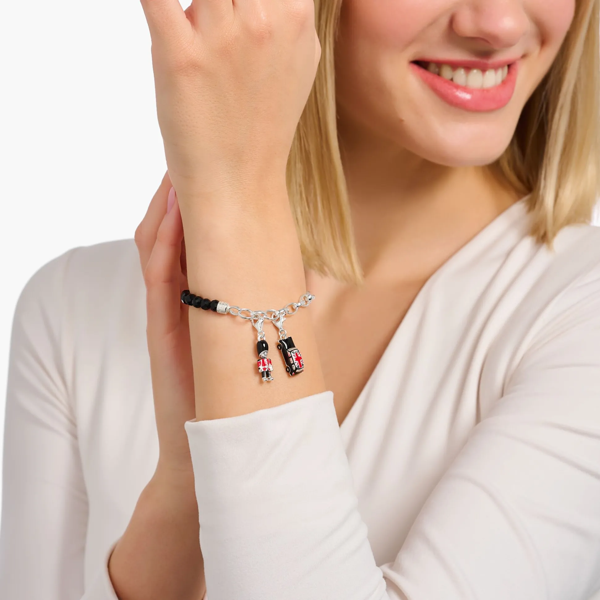 Cheap Charm-Anhänger LONDON Taxi mit Union Jack Silber Damen Charms|Charms