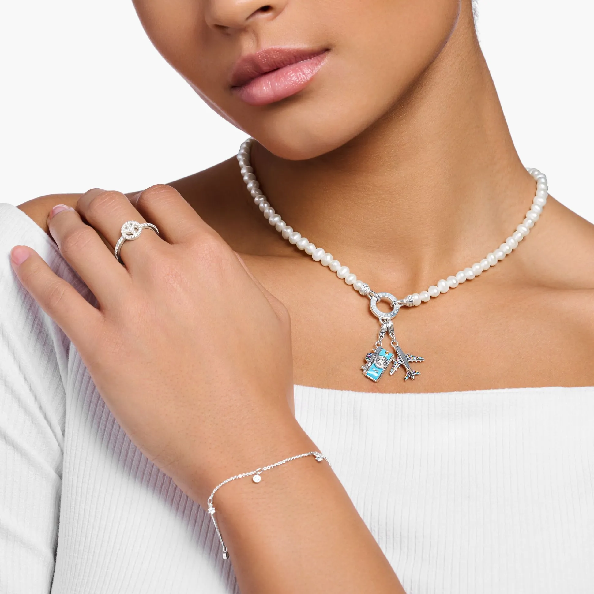 New Charm-Anhänger mit buntem Flugzeug Silber Damen Charms|Charms