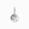 Best Sale Charm-Anhänger mit Iglu, Gravur und Steinbesatz Silber Damen Charms|Charms