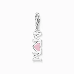 Flash Sale Charm-Anhänger Mom mit pinkem Herz Silber Damen Charms|Charms