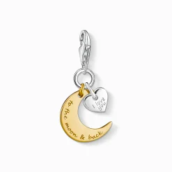 Cheap Charm-Anhänger Mond und Herz I Love you TO THE MOON und BACK Damen Charms|Charms