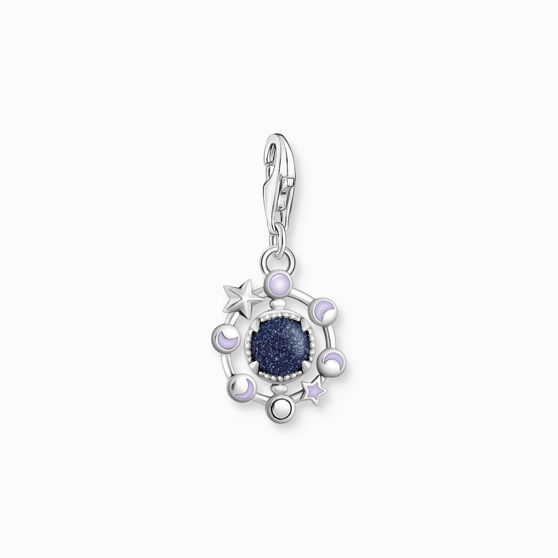 Discount Charm-Anhänger Mondphasen mit imitiertem Sandstein Silber geschwärzt Damen Charms|Charms