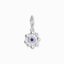 Discount Charm-Anhänger Mondphasen mit imitiertem Sandstein Silber geschwärzt Damen Charms|Charms