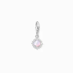 Cheap Charm-Anhänger opalfarbener Stein rosa schimmernd Damen Charms|Charms