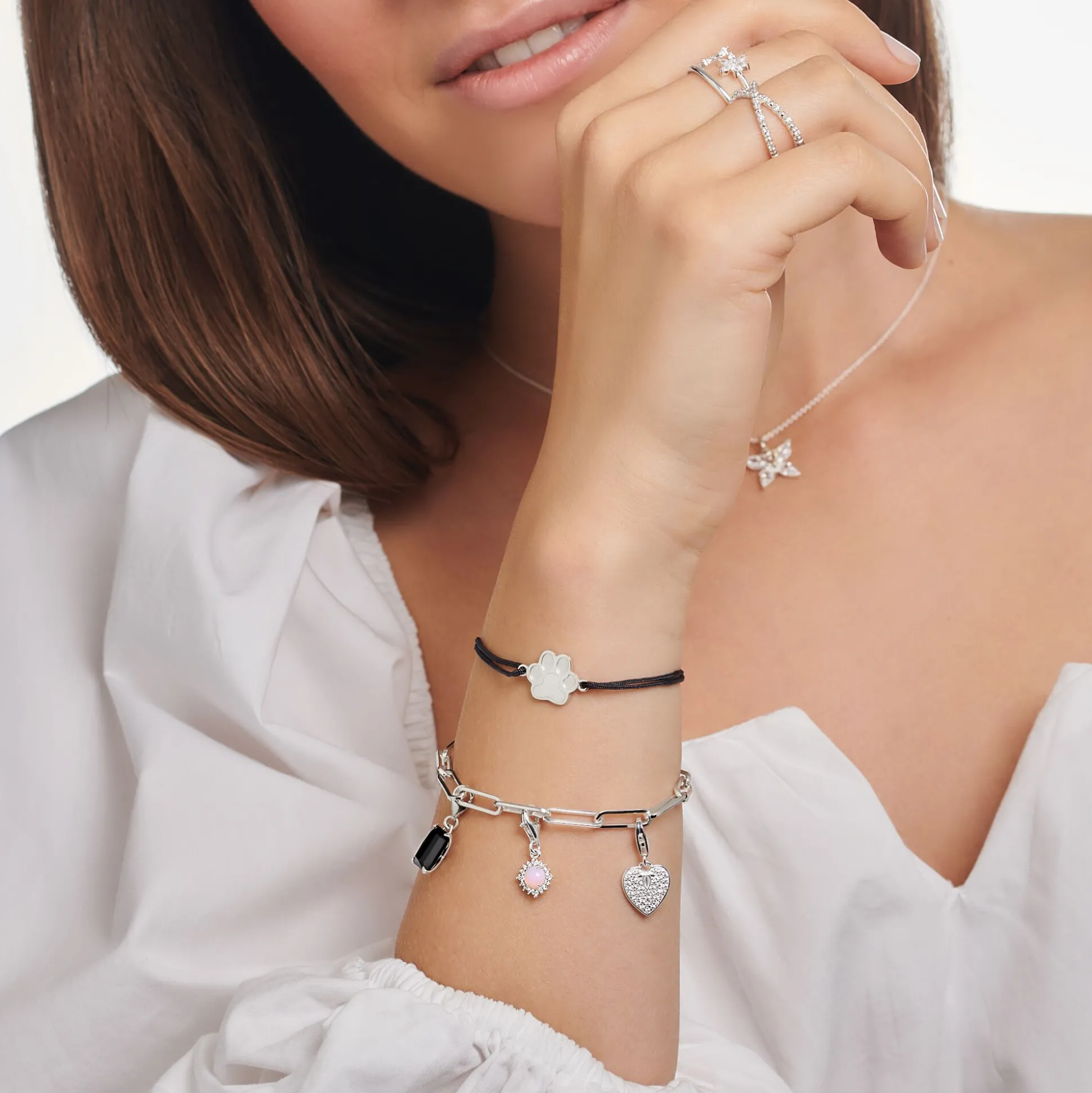 Cheap Charm-Anhänger opalfarbener Stein rosa schimmernd Damen Charms|Charms