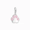 Best Charm-Anhänger pinke Pfote Silber Damen Charms|Charms