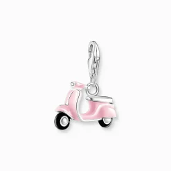 Outlet Charm-Anhänger pinker Motorroller Silber Damen Charms|Charms