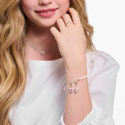 Store Charm-Anhänger pinkes Herz Silber Damen Charms|Charms