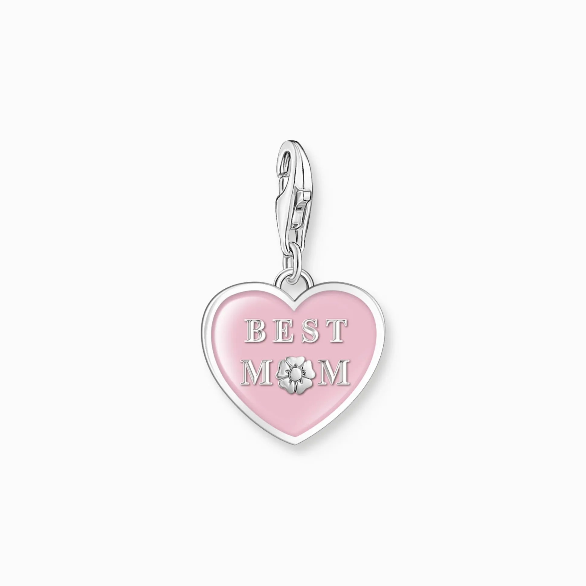Discount Charm-Anhänger pinkes Herz mit Best Mom Silber Damen Charms|Charms