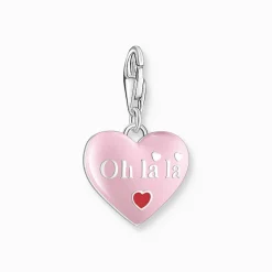 Store Charm-Anhänger rosa Je t´aime Herz Silber Damen Charms|Charms