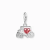 Fashion Charm-Anhänger rote Kutsche Silber Damen Charms|Charms