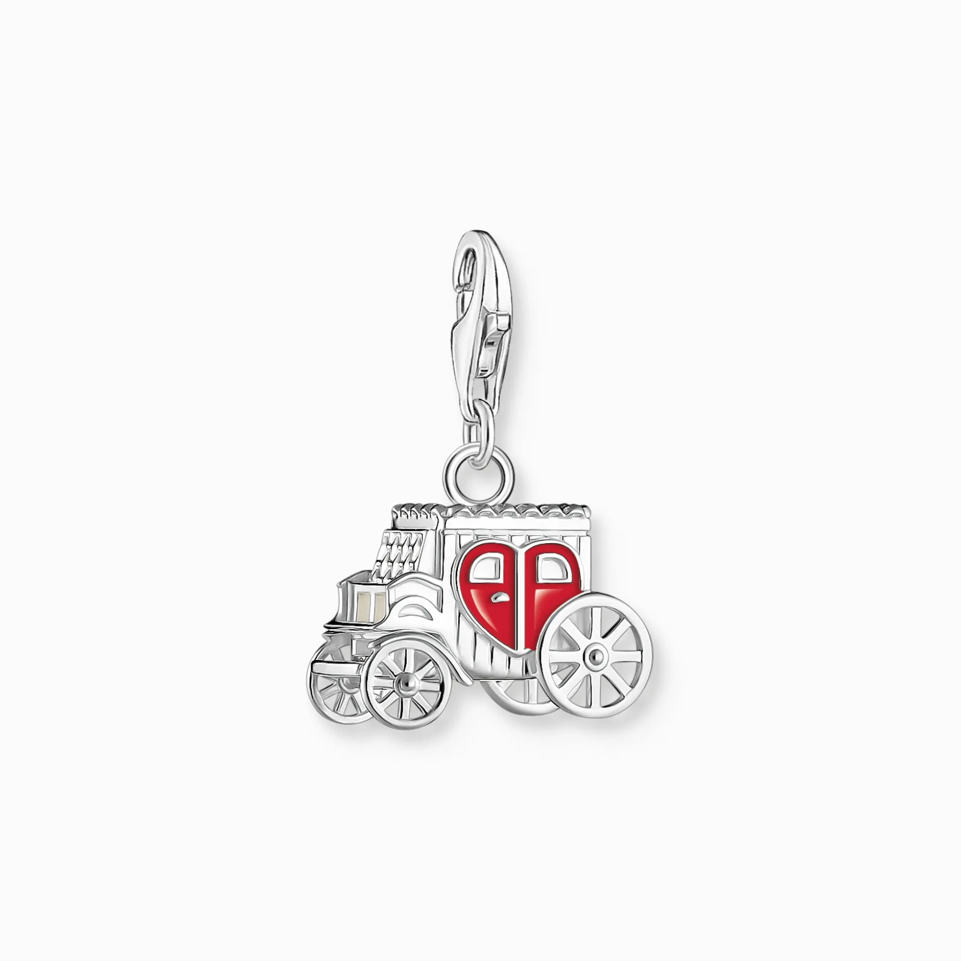 Fashion Charm-Anhänger rote Kutsche Silber Damen Charms|Charms