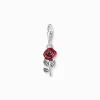 Best Sale Charm-Anhänger rote Rose Silber Damen Charms|Charms