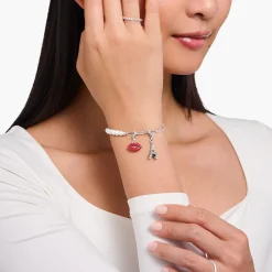 Online Charm-Anhänger roter Kussmund Silber Damen Charms|Charms