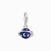 New Charm-Anhänger Saturn mit bunter Kaltemaille Silber Damen Charms|Charms