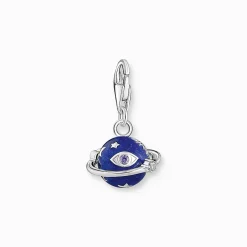 New Charm-Anhänger Saturn mit bunter Kaltemaille Silber Damen Charms|Charms