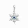 Outlet Charm-Anhänger Schneeflocke mit blauen Steinen silber Damen Charms|Charms