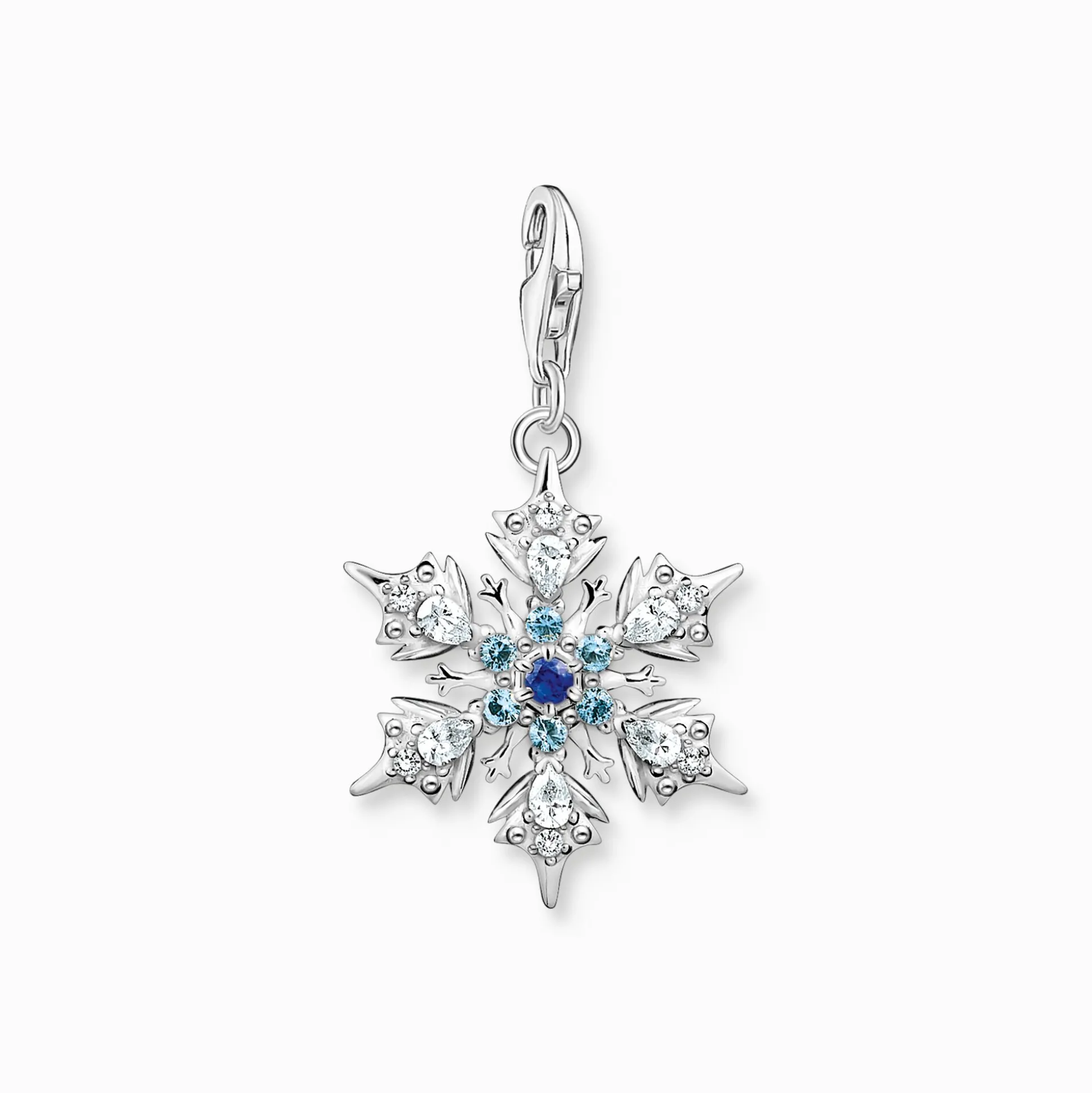 Outlet Charm-Anhänger Schneeflocke mit blauen Steinen silber Damen Charms|Charms