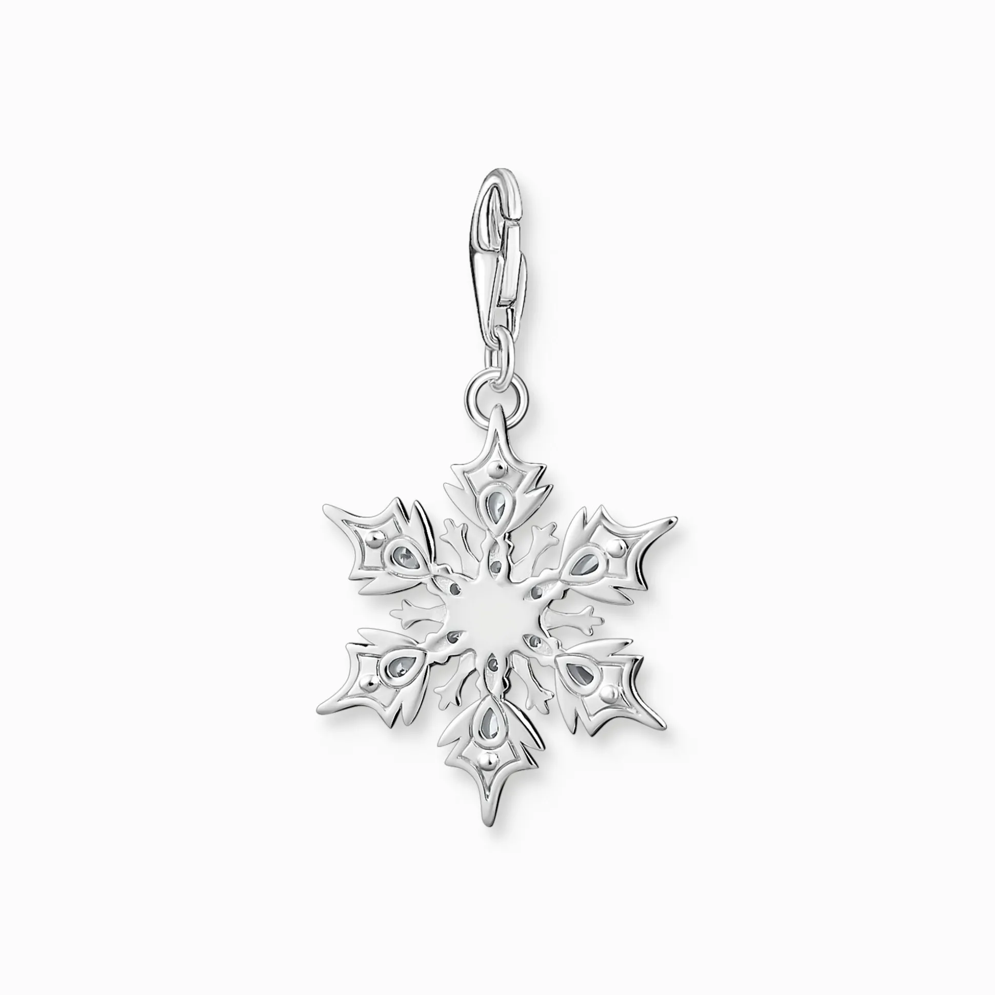 Outlet Charm-Anhänger Schneeflocke mit blauen Steinen silber Damen Charms|Charms