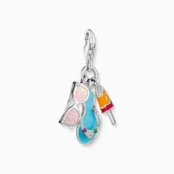 Discount Charm-Anhänger Sonnenbrille, Flip-Flop und Eis Silber Damen Charms|Charms