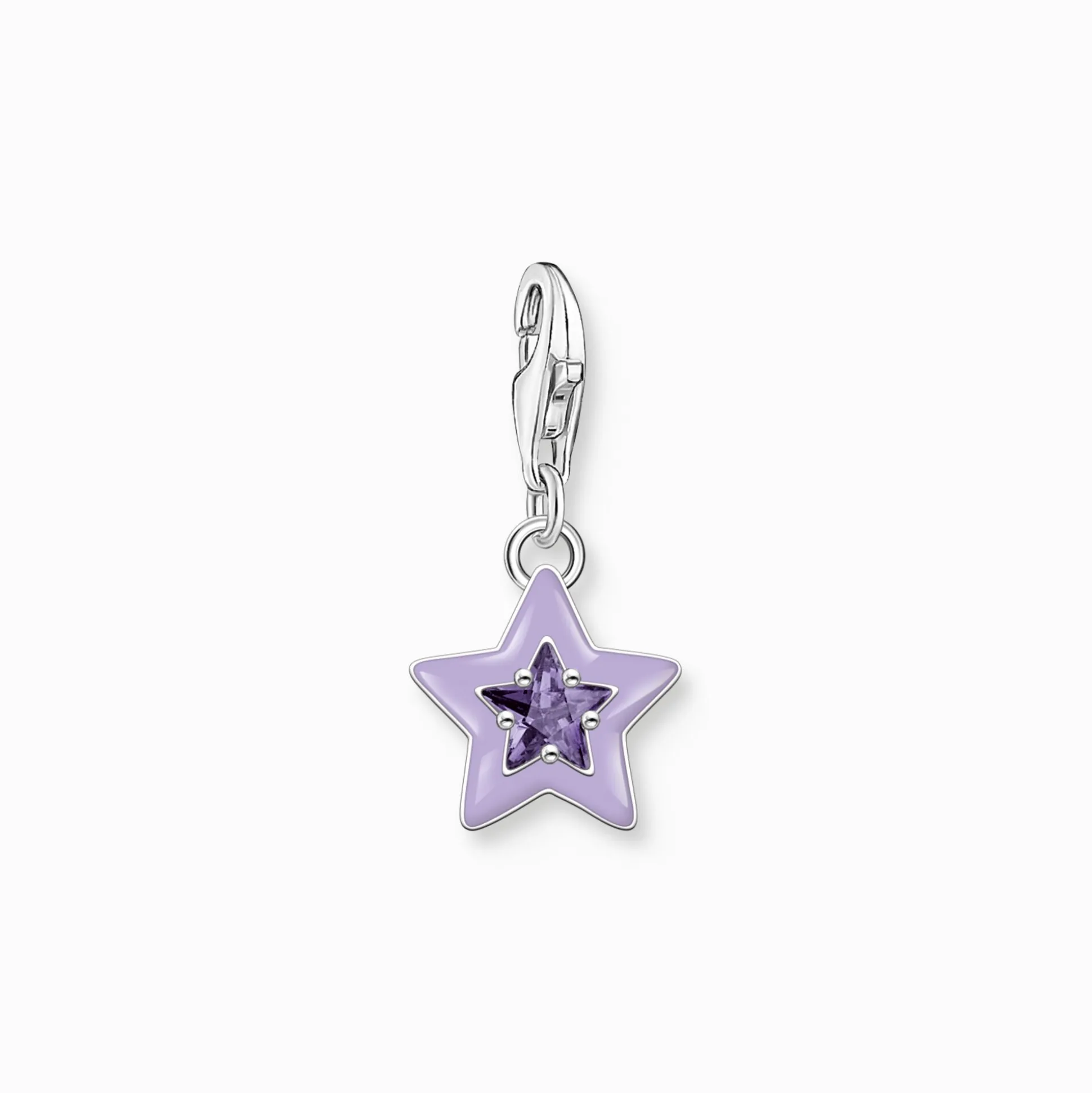 Flash Sale Charm-Anhänger Stern mit violetten Steinen und Kaltemaille Silber Damen Charms|Charms