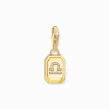 Clearance Charm-Anhänger Sternzeichen Waage mit Steinen vergoldet Damen Charms|Charms