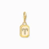 Discount Charm-Anhänger Sternzeichen Widder mit Steinen vergoldet Damen Charms|Charms