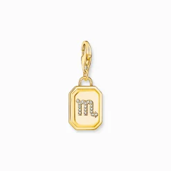 Clearance Charm-Anhänger Sternzeichen Skorpion mit Steinen vergoldet Damen Charms|Charms