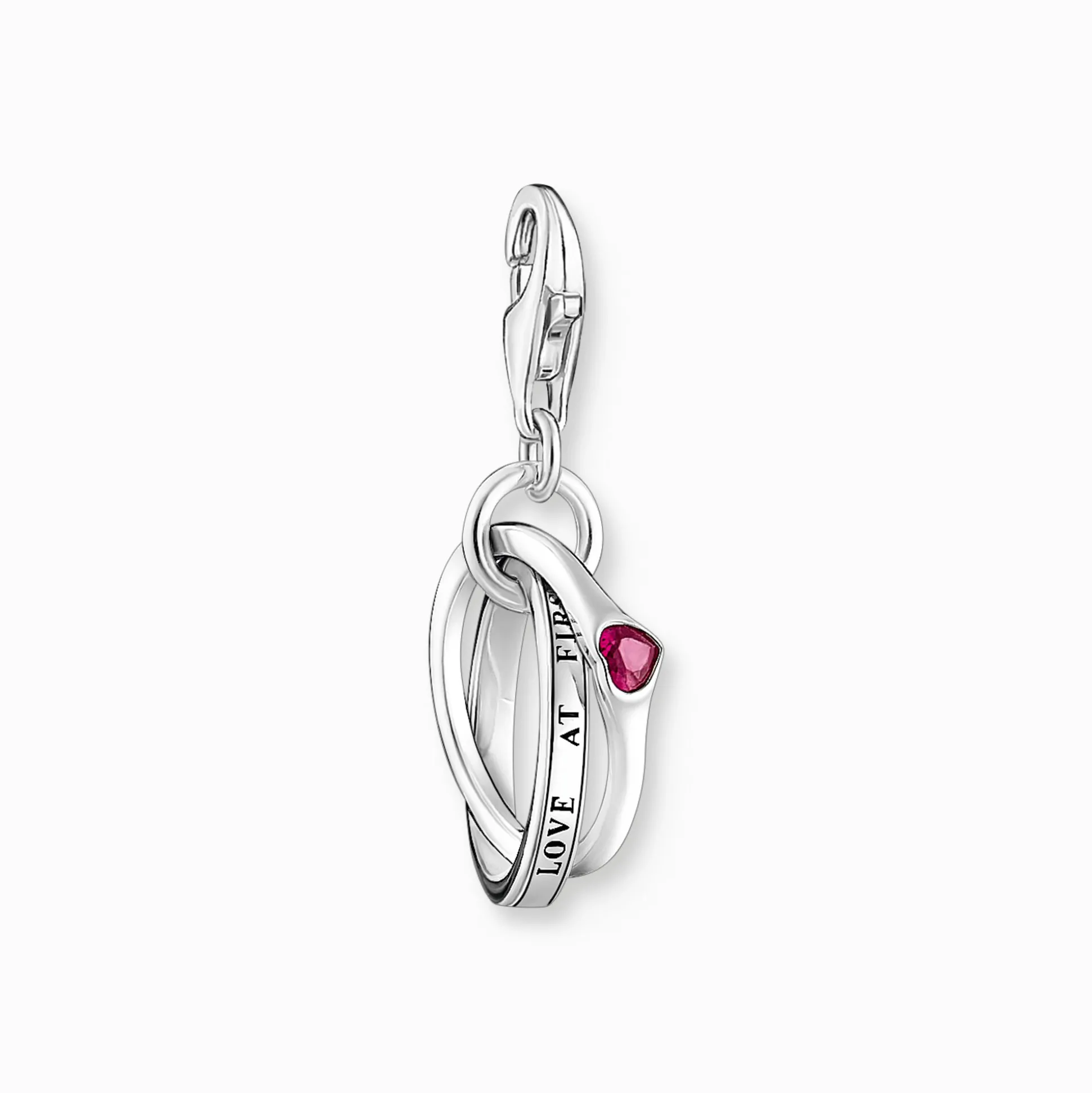 Flash Sale Charm-Anhänger Together-Ring mit rotem Stein Silber Damen Charms|Charms