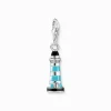 Clearance Charm-Anhänger türkiser Leuchtturm Silber Damen Charms|Charms