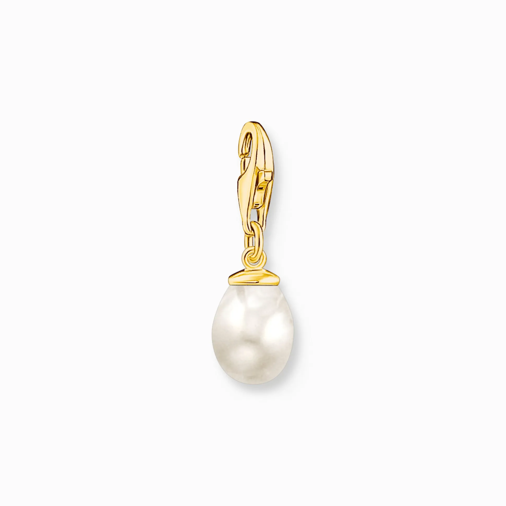 Clearance Charm-Anhänger weiße Perle vergoldet Damen Charms|Charms