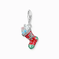 Hot Charm-Anhänger Weihnachtssocken Silber Damen Charms|Charms