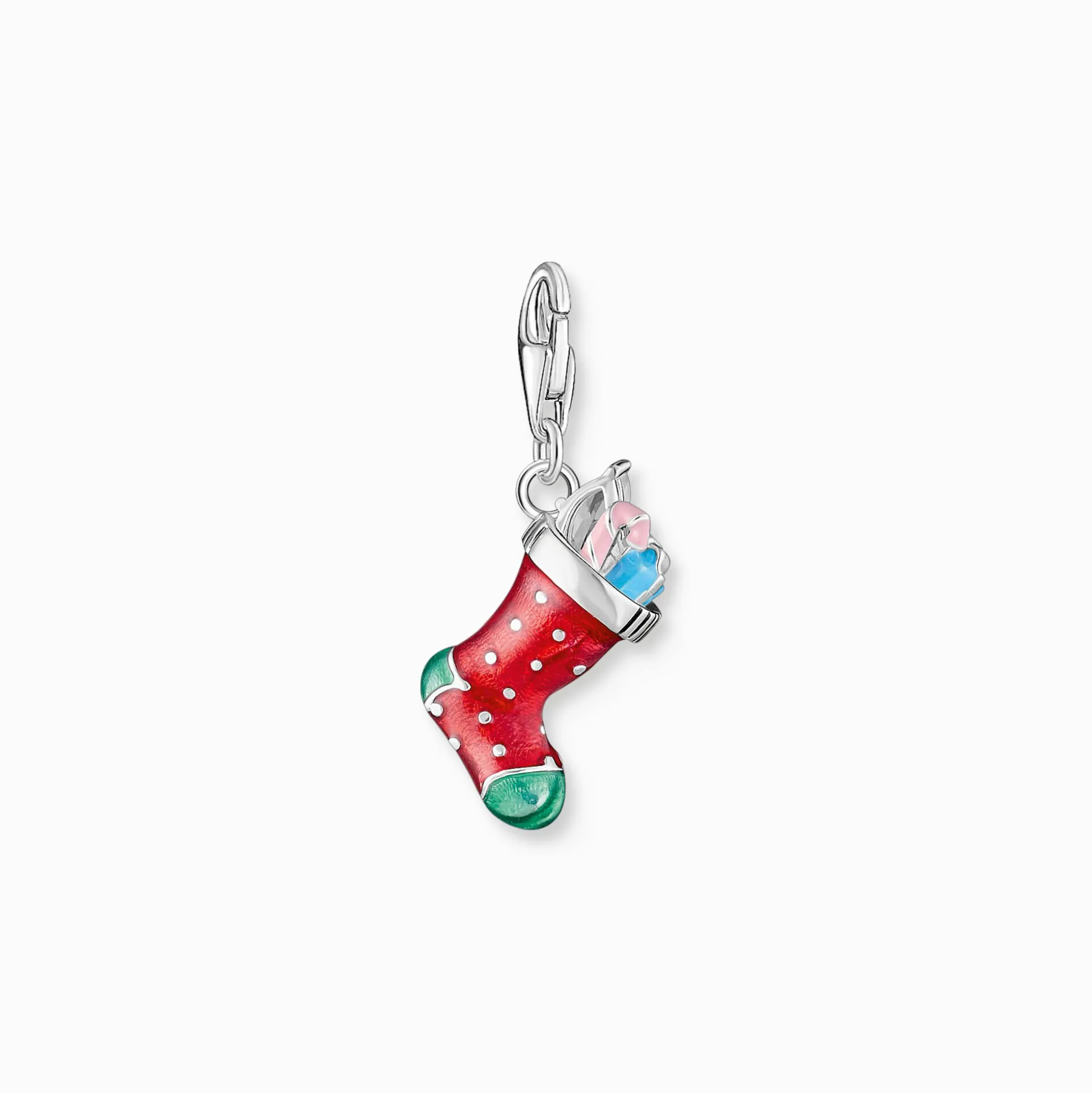Hot Charm-Anhänger Weihnachtssocken Silber Damen Charms|Charms