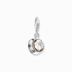 Online Charm-Anhänger Wiener Kaffeehaus mit weißem Stein Silber Damen Charms|Charms