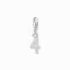 Cheap Charm-Anhänger Zahl 4 mit weißen Steinen Silber Damen Charms|Charms
