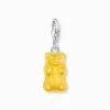 Fashion Charm-Goldbären-Anhänger in Gelb Silber Damen Charms|Charms
