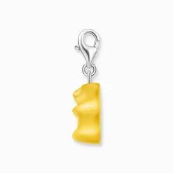 Fashion Charm-Goldbären-Anhänger in Gelb Silber Damen Charms|Charms