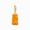 Cheap Charm-Goldbären-Anhänger in Orange vergoldet Damen Charms|Charms