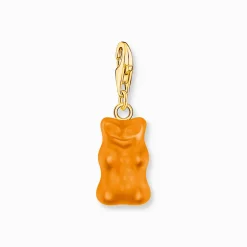 Cheap Charm-Goldbären-Anhänger in Orange vergoldet Damen Charms|Charms