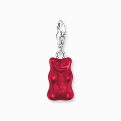 Cheap Charm-Goldbären-Anhänger in Rot Silber Damen Charms|Charms