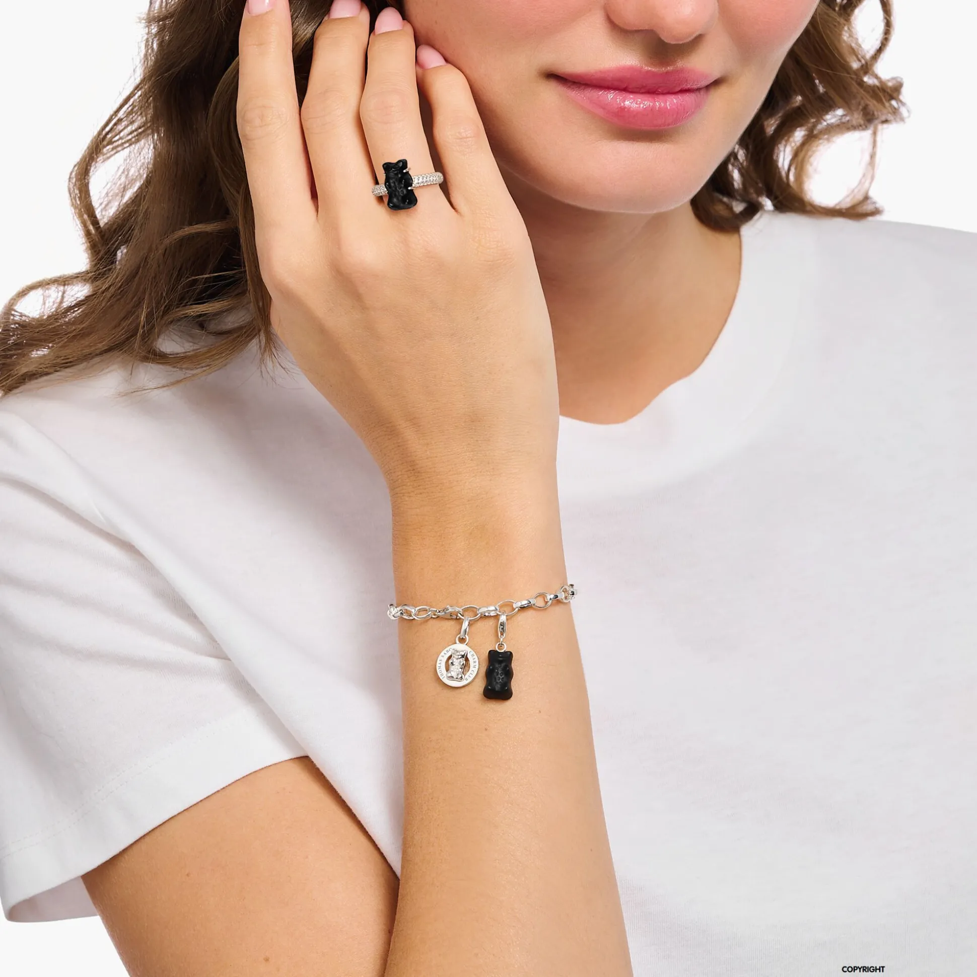 Flash Sale Charm-Goldbären-Anhänger in Schwarz Silber Damen Charms|Charms