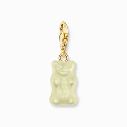 Discount Charm-Goldbären-Anhänger in Weiß vergoldet Charms|Weiß