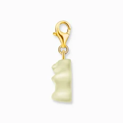 Discount Charm-Goldbären-Anhänger in Weiß vergoldet Charms|Weiß