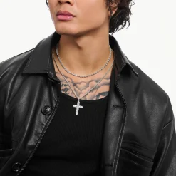 New Choker-Kette mit weißen Steinen Silber Damen Halsketten|925 Silber