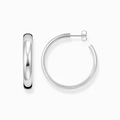 Hot Creolen Chunky mittelgroß Silber Damen Creolen